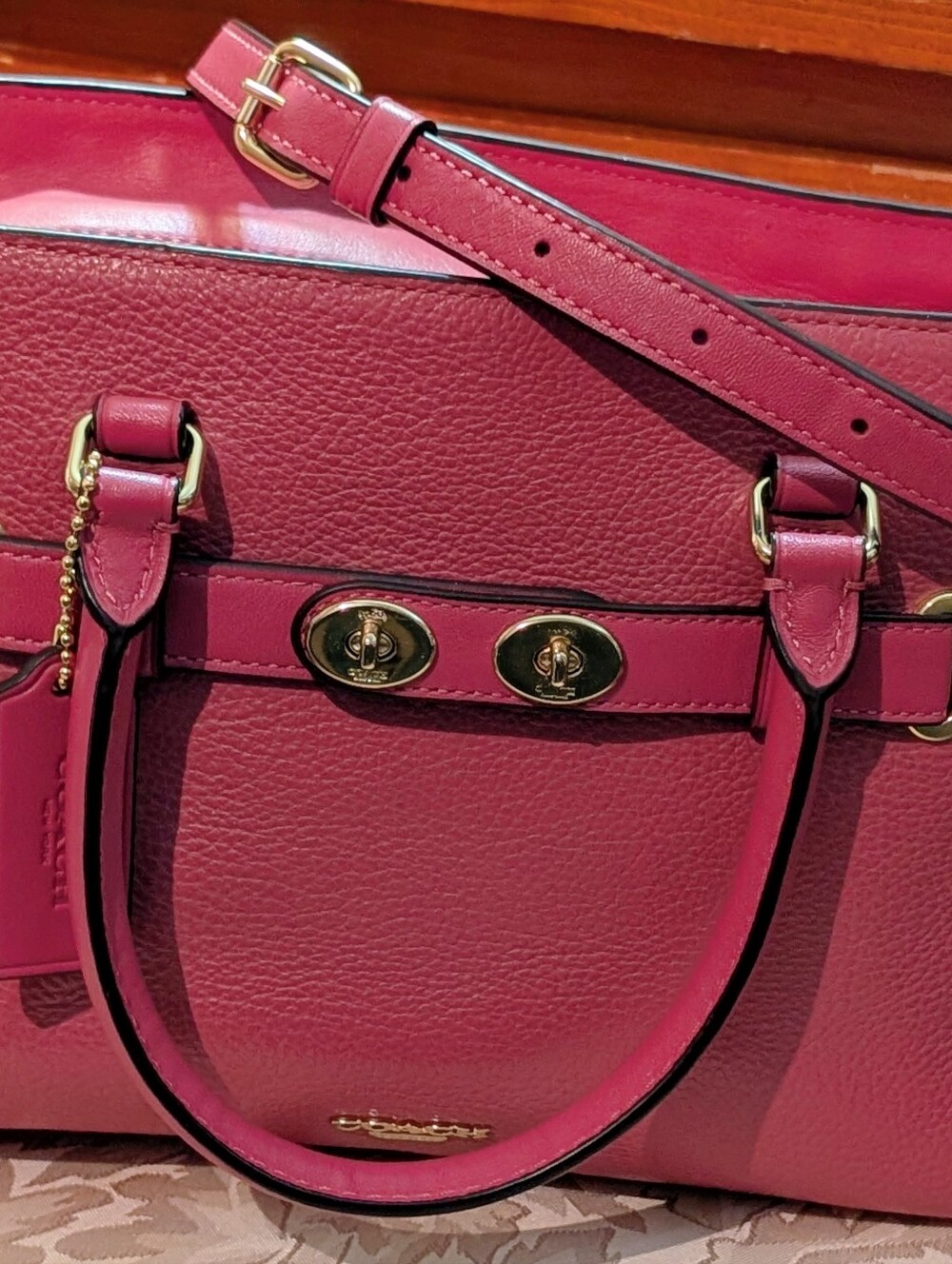 Coach Blake Carryall 25 -Top-Handle Satchel in Raspberry Pink W/ Gold Hardware - Picture 2 of 12